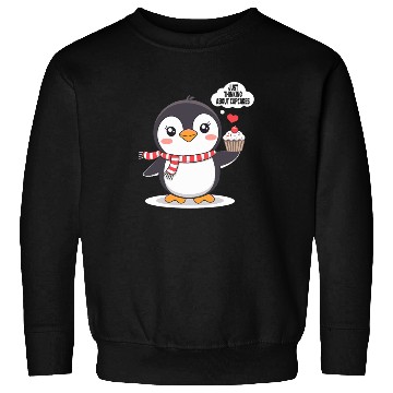 Discover Penguin Thinking About Cupcakes Fun Animal Graphic Sweatshirts