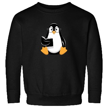 Discover Adorable Book-Loving Penguin with Glasses Design Sweatshirts