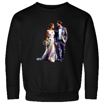 Discover Elegant Bride and Groom Wedding Design Sweatshirts