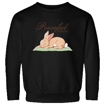 Discover Peaceful Spring - Retro Bunny Illustration Sweatshirts