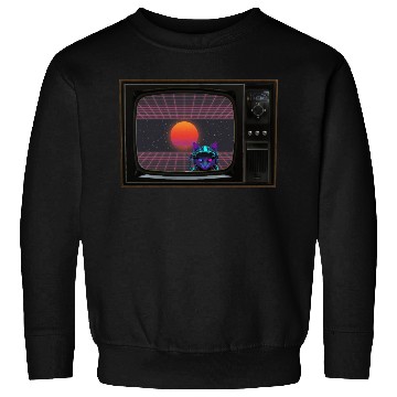 Discover Retro Cyberpunk Cat – Vaporwave Sci-Fi TV Art Sweatshirts