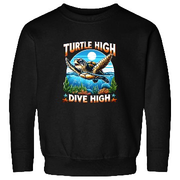 Discover Turtle High Dive High Turtle Lover Sweatshirts