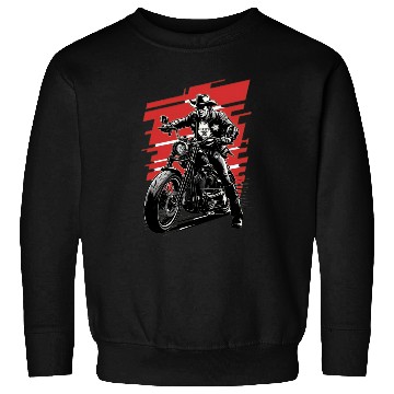 Discover Sheriff Riding Motorcycle Illustration Sweatshirts