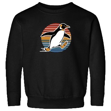 Discover Retro Penguin Running Adventure Graphic Sweatshirts