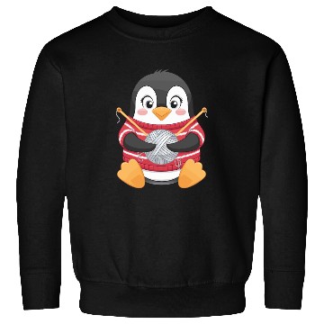 Discover Knitting Penguin with Yarn in Sweater Sweatshirts