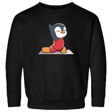 Discover Cute Penguin Yoga Pose for Relaxation Fun Sweatshirts
