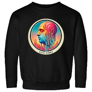 Discover Psychedelic Melting Face Vibrant Trippy Sick Vibes Sweatshirts
