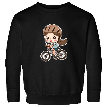 Discover Cycling Girl Cartoon Style Sweatshirts