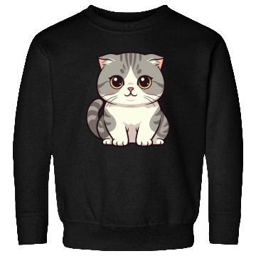 Discover Cute Kawaii Cat Illustration Sweatshirts