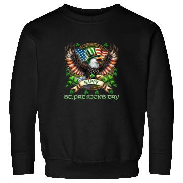 Discover Happy St. Patricks Day Eagle With Shamrock And Sweatshirts