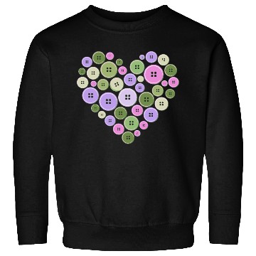 Discover Pastel Pink Green Purple Button Heart Sweatshirts