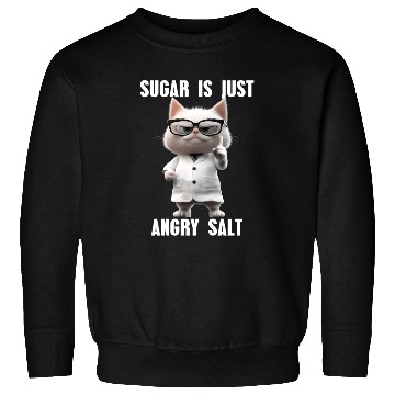 Discover Sugar Is Just Angry Salt Cat Meme Science Sweatshirts