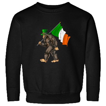 Discover St. Patrick's Day Bigfoot Ireland Flag Sweatshirts