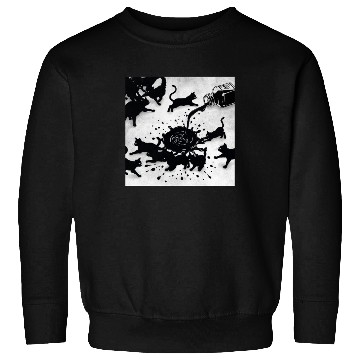 Discover Spilled ink bottle pours black cats Sweatshirts