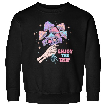 Discover Psychedelic Mushrooms with Skeleton Hand Sweatshirts