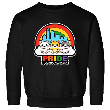Discover Pride of Omaha City Nebraska USA Rainbow Flag Sweatshirts