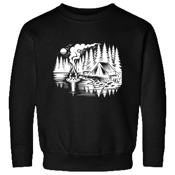 Discover Forest Camping By The Lake Nature Experience Sweatshirts