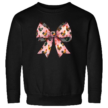 Discover Coquette Bow Chicken Pattern Farm Farmer Sweatshirts