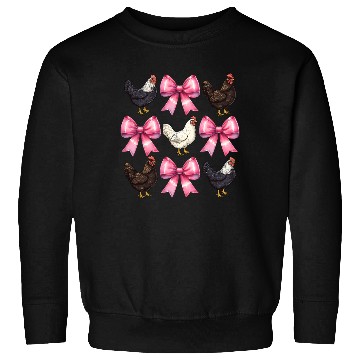 Discover Coquette Bow Chicken Farm Farmer Pink Mothers Day Sweatshirts