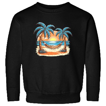 Discover Tropical Sunset Hammock Scene Sweatshirts