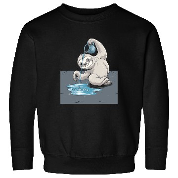 Discover Aquarius Zodiac Sloth Pouring Water with Charm Sweatshirts