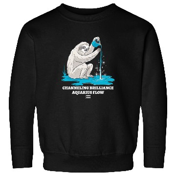 Discover Channeling Brilliance Aquarius Zodiac Sloth Flow Sweatshirts
