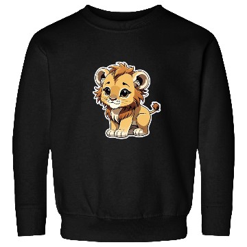 Discover Lion Chibi-Style Sticker Sweatshirts