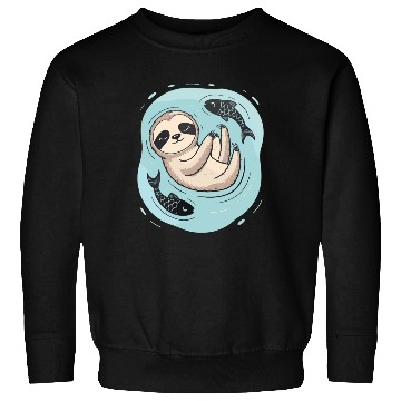 Discover Pisces Zodiac Sloth Relaxing with Fish Dreams Sweatshirts