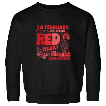 Discover In February We Wear Red Rainbow CHD Awareness Sweatshirts