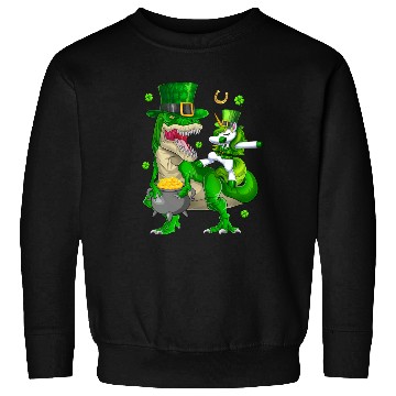 Discover St Patricks Day Dabbing Unicorn Riding Dinosaur Sweatshirts