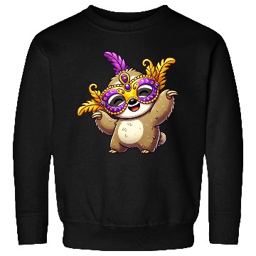 Discover Mardi Gras Sloth Mask Carnival Costume Sweatshirts