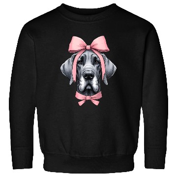 Discover Coquette Bow Great Dane Dog Mom Pink Ribbon Cute Sweatshirts