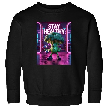 Discover Broccoli Gym Workout STAY HEALTHY Sweatshirts