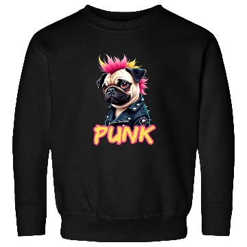 Discover Punk Pug with Mohawk and Jacket - Embrace the Sweatshirts