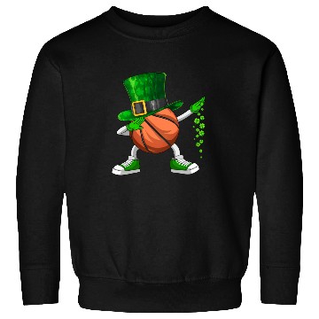 Discover Funny Dabbing Shamrock Basketball St Patrick's Day Sweatshirts