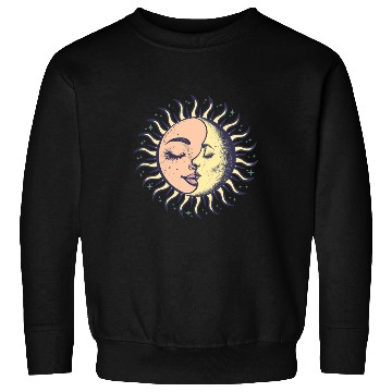 Discover Boho Sun Moon Spirituality Sun Face Sweatshirts