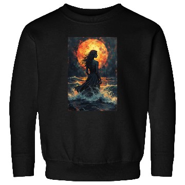Discover Moonlit Requiem Waves of Ink and Light Sweatshirts