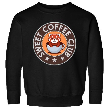 Discover Sweet coffee club, red panda on a coffee cup Sweatshirts