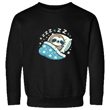 Discover Sloth Sleeping In Bed At Night Time Sweatshirts