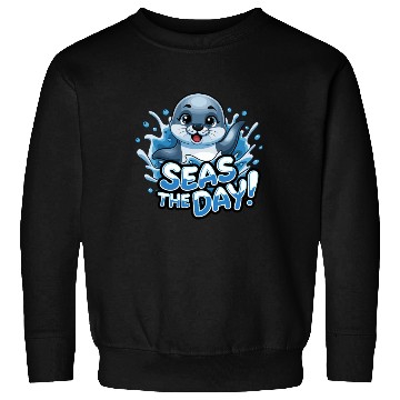 Discover Seas The Day Seal Enthusiast Splash Vibes Sweatshirts
