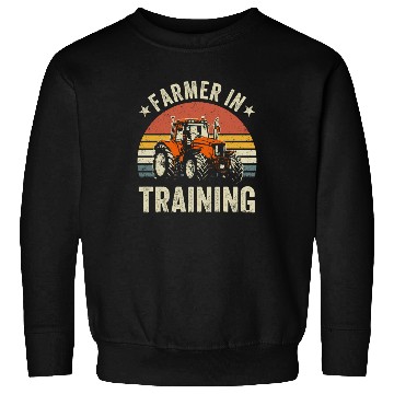 Discover Farmer In Training Farming Retro Sunset Tractor Sweatshirts