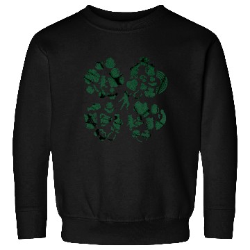 Discover Green 4-Leaf Clover Collage graphic Design Sweatshirts
