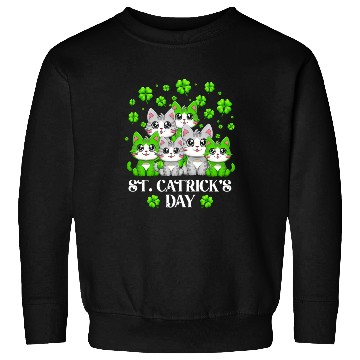 Discover Funny St Patrick's Day Happy St Cat Tricks Day Sweatshirts