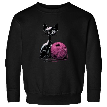 Discover Charming Cat and Wool Ball Art for Cat Lovers Sweatshirts