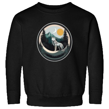 Discover Lone Wolf Under Moonlit Sky Sweatshirts