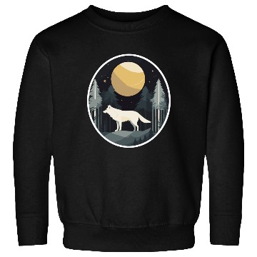 Discover Lone Wolf Under Moonlit Sky Sweatshirts