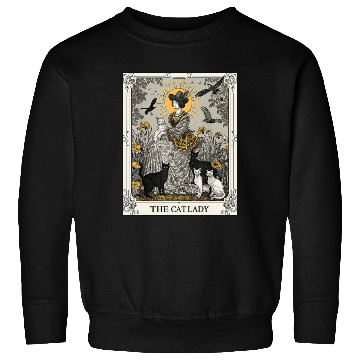Discover The Cat Lady Tarot Card Vintage Gothic Cat Mom Sweatshirts