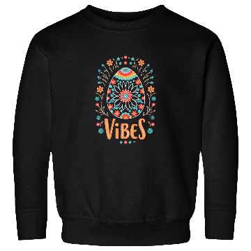 Discover Vibrant Easter Vibes Sweatshirts – Folk Art Egg Design