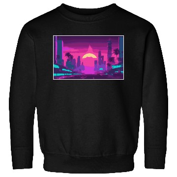 Discover Neon Paradise Vaporwave Sunset Vibes Sweatshirts