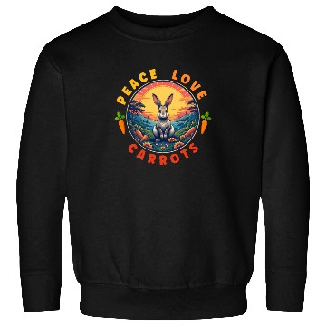 Discover Peace Love Carrots, Funny Rabbit Lover Retro Sweatshirts